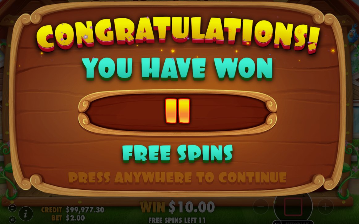 Sticky Wild kvar på hjulen under Free Spins