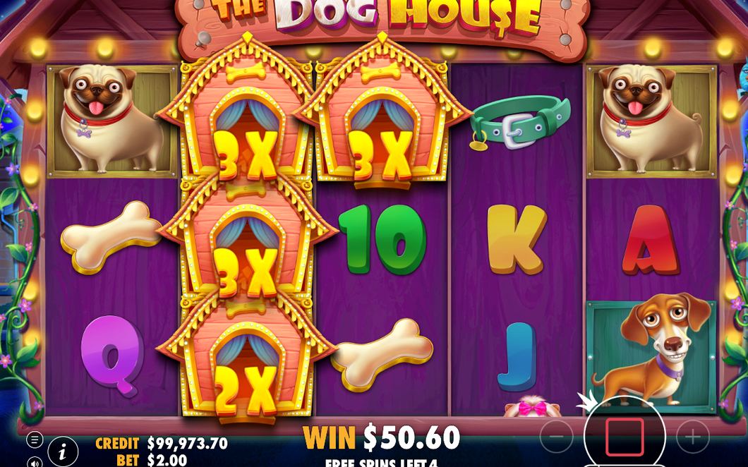 Rutnätet med 3x3 rutor som visar antalet Free Spins