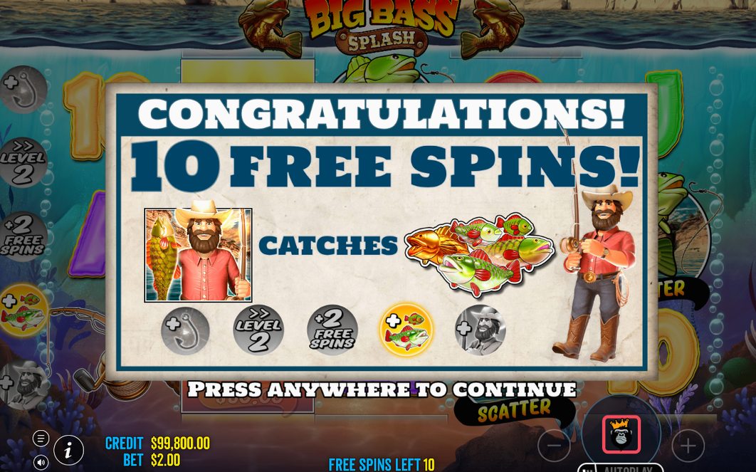Free Spins där Wild samlar MONEY-värden från fiskarna